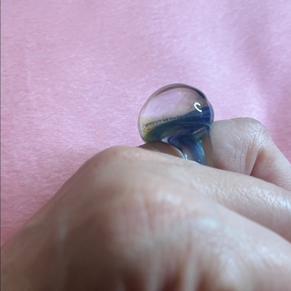 06# Elegant Blue Murano Glass Ring - Picture 5 of 10